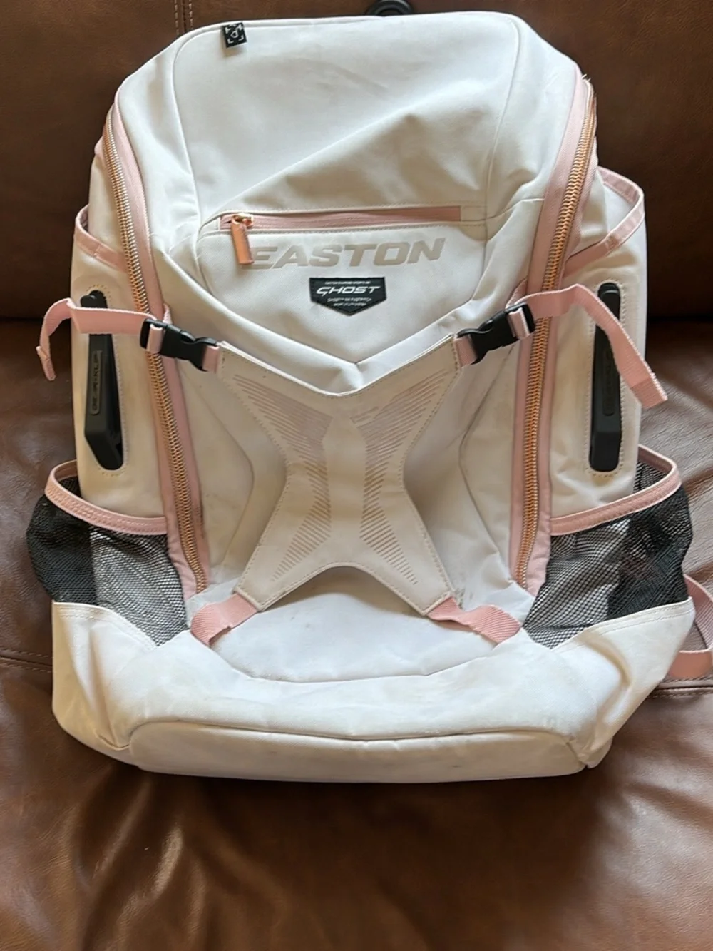Easton Ghost NX Fastpitch Girls Softball Baseball Backpack Cream Pink Rose Gold